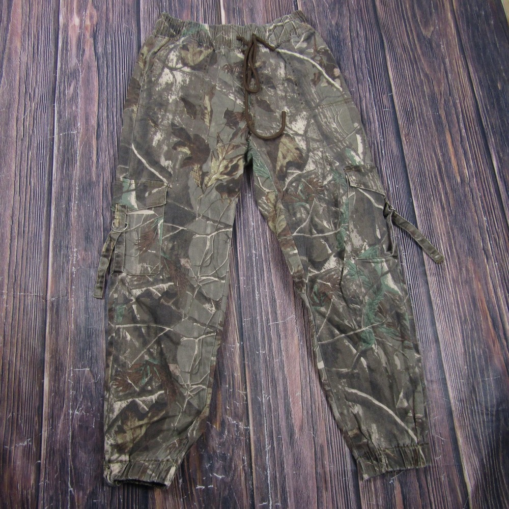 Telepatía Pants Juniors 5/27 Green Camo Jogger Cargo Elastic Waist Cuffed Twill